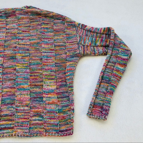 Freshman, Oversized Cropped Multicolored Sweater, Small - Picture 13 of 15